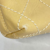 CHANEL Clutch Bag Wild Stitch Leather Beige Women's