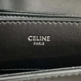 CELINE Shoulder Bag Triomphe Busas Calf Leather 114453 Black