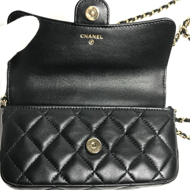 Chanel AP2096 CC Mark Phone Case Wallet CC Crossbody bag Long Wallet Shoulder Bag Black Gold