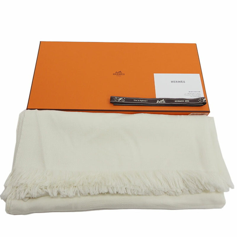 Hermes HERMES New Libris Stole Yvoire White H262494S Women's