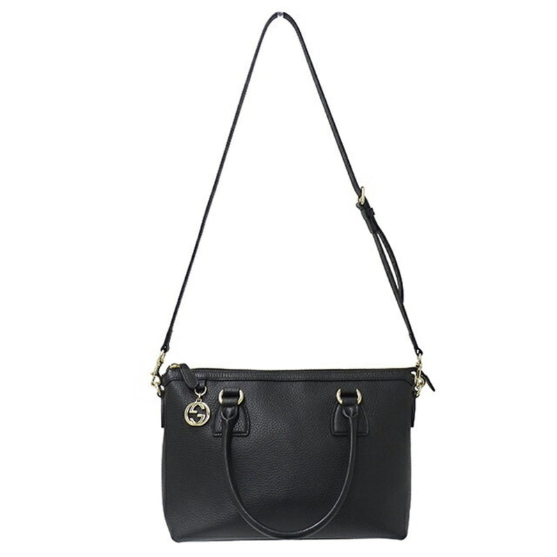 Gucci GUCCI Bag Women's Interlocking Handbag Shoulder 2way Leather Black 449659