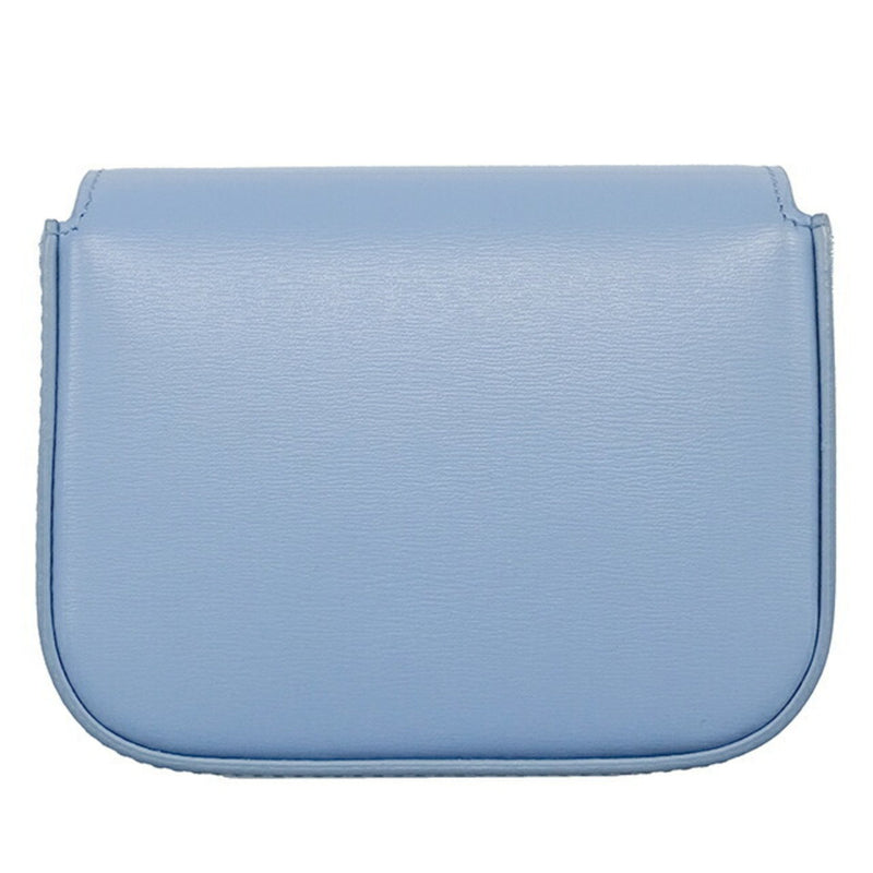 CELINE Bag Women's Triomphe Shoulder Shiny Calfskin Celeste Light Blue