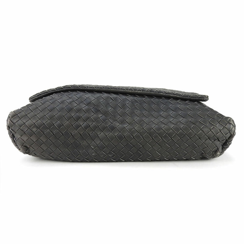 Bottega Veneta Shoulder Bag Intrecciato 161314 Leather Dark Grey Women's Men's BOTTEGAVENETA