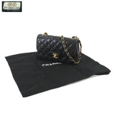 CHANEL Matelasse 20 Chain Shoulder Bag Leather Black A69900 Mini