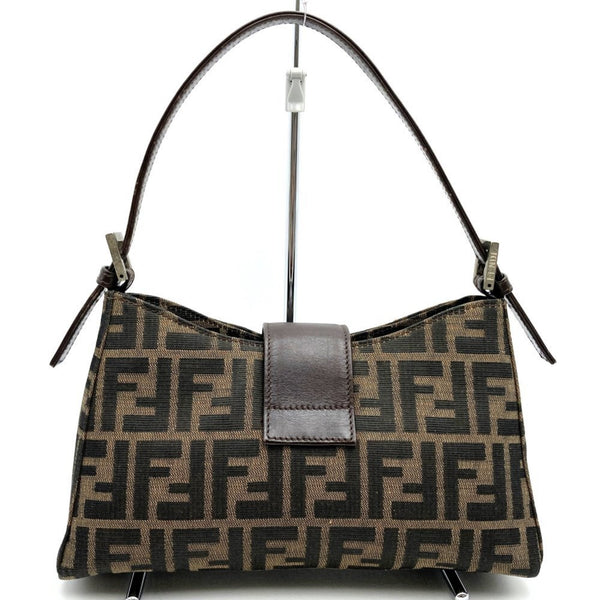 FENDI 0916115 Mamma Bucket Zucca Handbag Shoulder Bag Brown Canvas Leather Women's