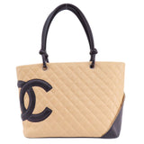 CHANEL Cambon Line Tote Bag Calfskin Women's