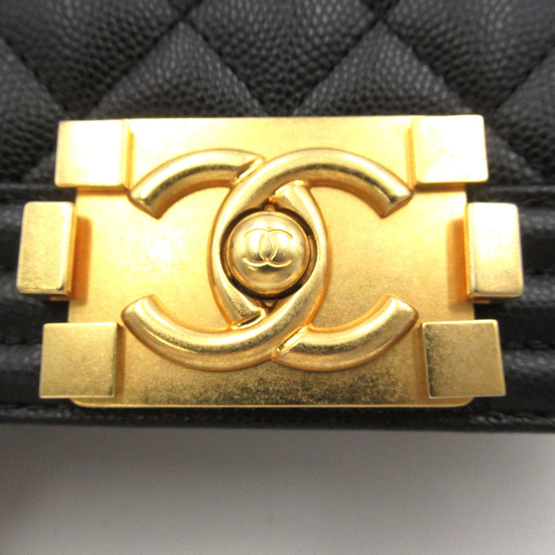 CHANEL Boy Chanel ChainShoulder Black Caviar Skin (Grained Calf) A67085