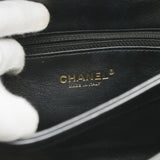 Chanel Chevron Shoulder Bag Lambskin Black A92236