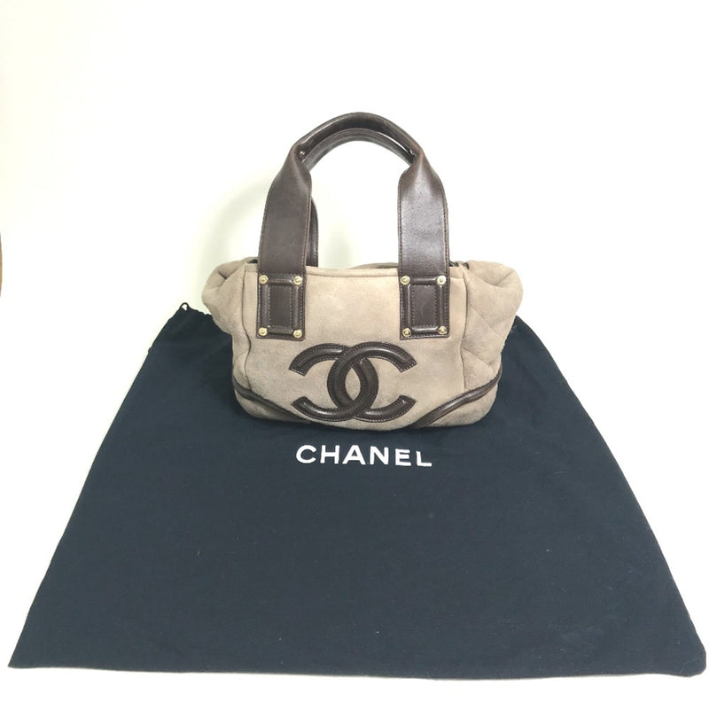 Chanel CC Mark Bag Hand Bag Tote Bag Brown GoldHardware