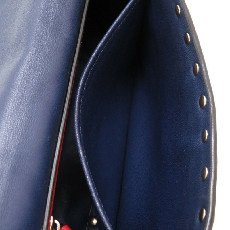 Valentino Garavani Rockstud Leather Navy Shoulder Bag