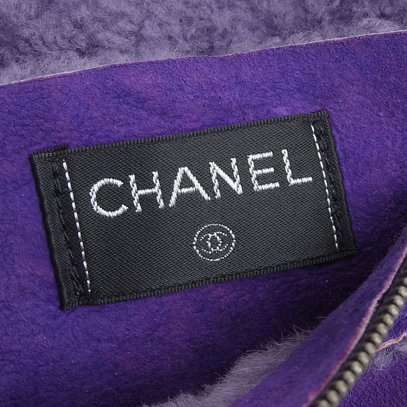 Chanel CHANEL here mark shoulder bag mouton purple 6 series