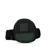 Chanel Sport Line Coco Mark Arm Pouch Green Black Canvas Women's CHANEL