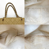 CHANEL Shoulder Bag Chain Big Coco Mark Beige Matte Caviar Skin Ladies