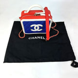 Chanel A93342 CC Mark Tricolor Shoulder Bag Red