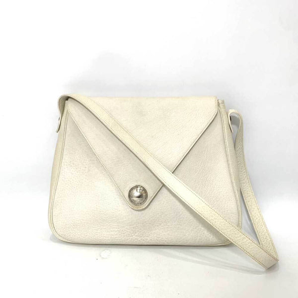 Hermes Bag Christine White Shoulder Triangle Flap Ladies Buffle Skipper Leather HERMES