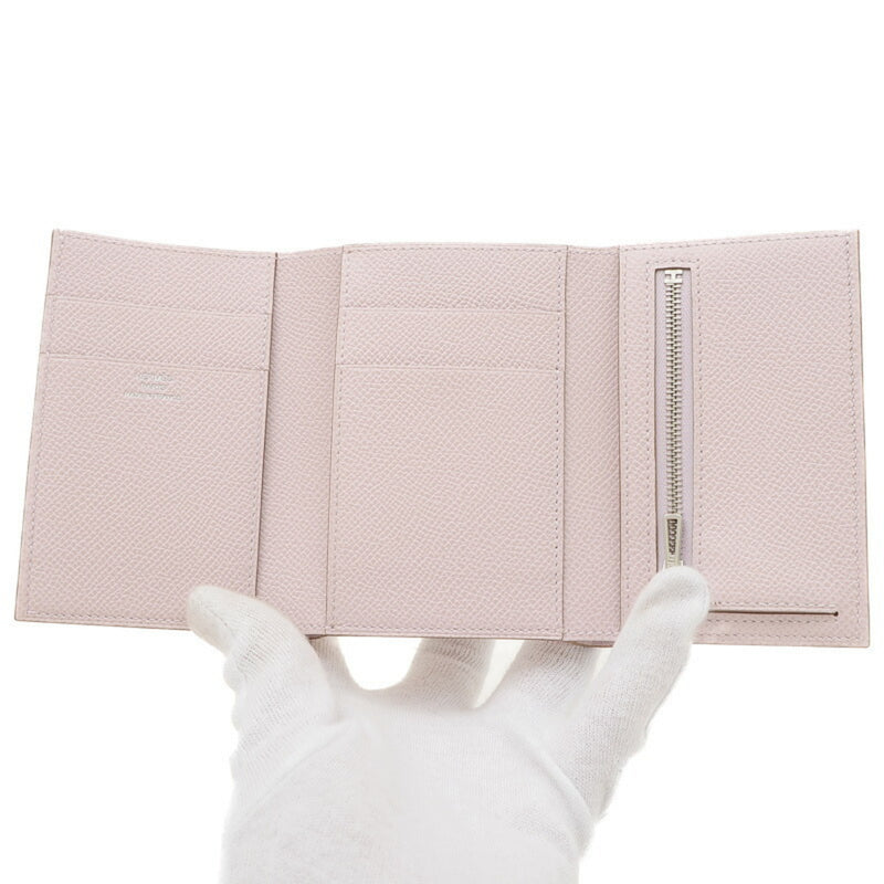 Hermes Bearn Combination Tri-fold Wallet Epson Mauve Pale B Stamp