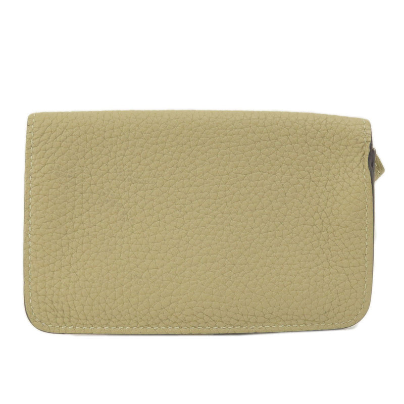 Hermes Dogon Wallet/Coin Case Beige Taurillon Women's