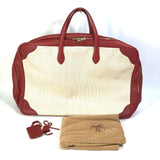 Hermes Travel bag Tote Bag Hand Bag Duffle Bag Beige/Red