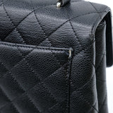 CHANEL Matelasse Caviar Skin Kelly Tote Bag Handbag Black Seal Included A12397