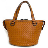 Bottega Veneta Handbag Tamboura Orange Camel Intrecciato 535263 Leather BOTTEGA VENETA Bucket Tote Bag Ladies