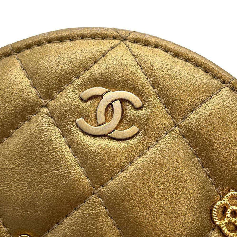 Chanel Chain Shoulder Bag Coco Mark Matelasse Round Lambskin CHANEL