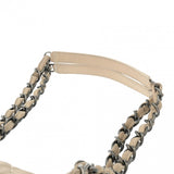 CHANEL Chain Tote Beige Women's Leather Bag