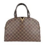 LOUIS VUITTON Louis Vuitton Kensington bowling handbag N41505 Damier canvas leather Ebene