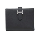 HERMES Bearn Compact Black (Silver hardware) Epson B stamp A267 Men's Women's