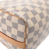 LOUIS VUITTON Damier Azur Speedy Bandouliere 25 White N40608 Women's Canvas Handbag