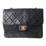 CHANEL Chanel Matelasse 20 Chain Shoulder Bag 7 Digits Circa 1990 Lambskin Black x Gold NT