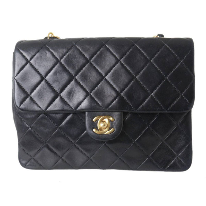 CHANEL Chanel Matelasse 20 Chain Shoulder Bag 7 Digits Circa 1990 Lambskin Black x Gold NT