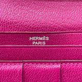 Hermes Bearn Souffle Bifold Long Wallet Rose Shepherd pink SilverHardware