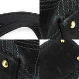 CHANEL Tote Bag Wild Stitch Suede Black Coco Mark Chain Women's