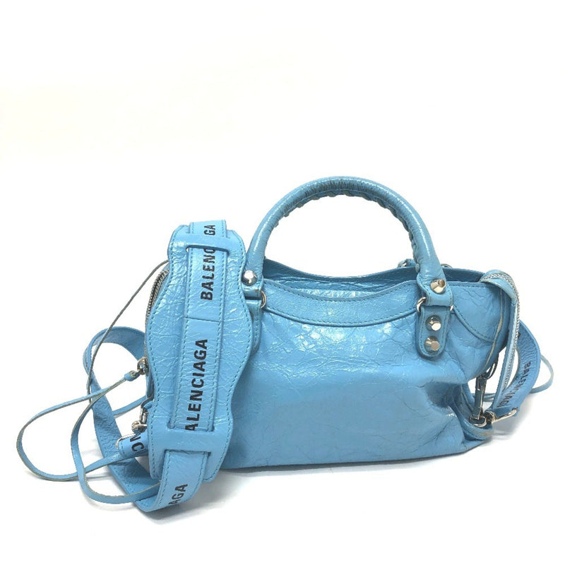 Balenciaga 300295 2WAY Shoulder Crossbody Bag Hand Bag Light blue SilverHardware