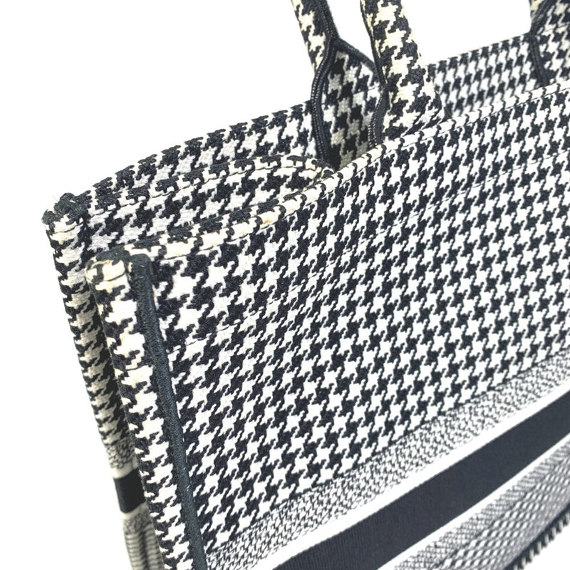 CHRISTIAN DIOR Houndstooth Shoulder Bag bag book tote Tote Bag White/Black