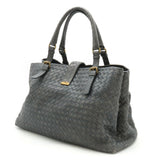 BOTTEGA VENETA Bottega Veneta Intrecciato Roma Bag Tote Shoulder Leather Dark Gray 171265