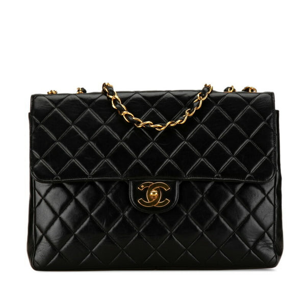 Chanel Matelasse 30 Coco Mark Chain Shoulder Bag Black Lambskin Women's CHANEL