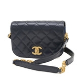 Chanel Matelasse Shoulder Bag Calf Suede Navy AS3396