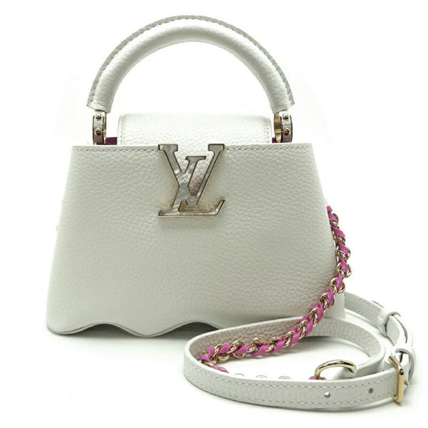 Louis Vuitton Capucines MINI Women's Handbag M22121 Taurillon Snow White