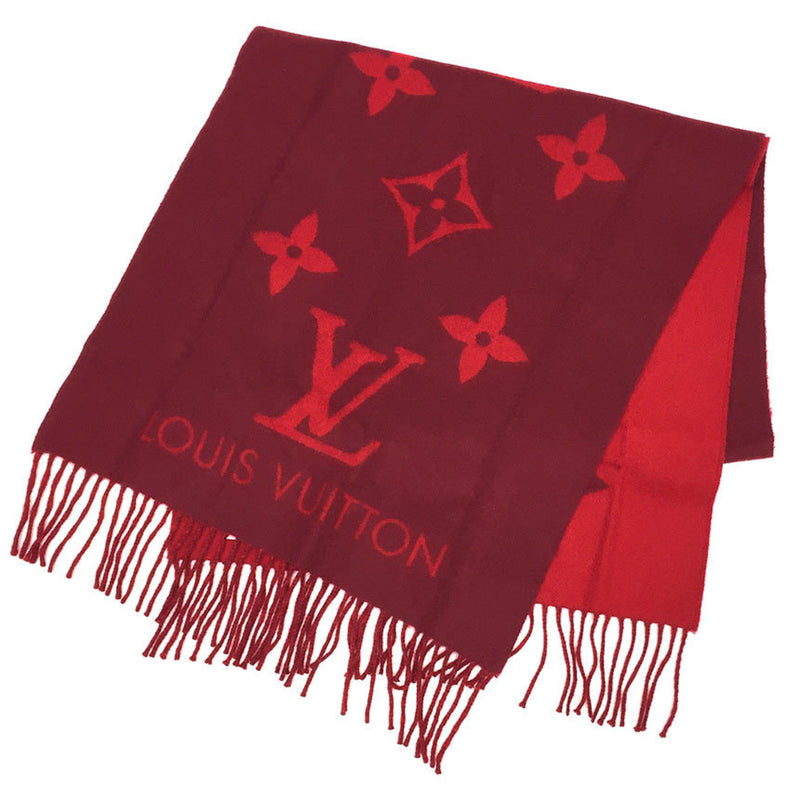 LOUIS VUITTON Louis Vuitton Echarpe Reykjavik M75505 Monogram Scarf Cerise (Red) Cashmere