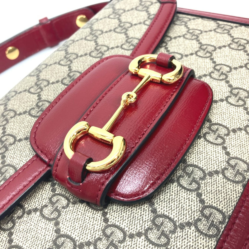 Gucci 602204 GG Supreme bag shawl Shoulder Bag Beige Red