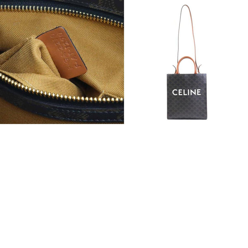 CELINE Handbag Shoulder Bag Small Vertical Cover/Triumph Canvas Brown Women's