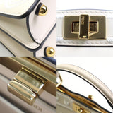 FENDI Handbag Crossbody Shoulder Bag Floral Embroidery Peekaboo IseeU Petite Leather Light Beige/White Gold Women's 8BN335APZ5