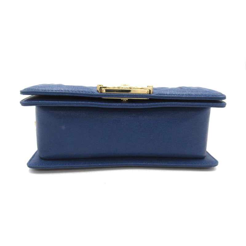 CHANEL Boy Chanel ChainShoulder Blue Caviar Skin (Grained Calf) A676851