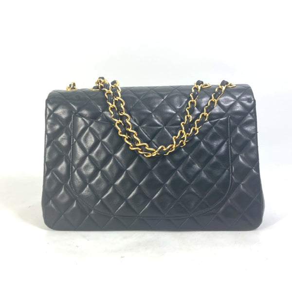 Chanel A01094 CC Mark vintage shawl double chain bag Shoulder Bag Black Gold