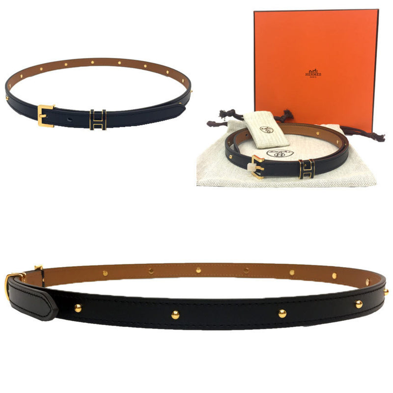 HERMES Leather Belt "Pop H" Cloute 15 Size 80 Black B Mark aq10110 10013696