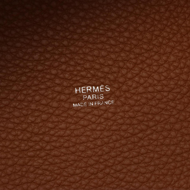 Hermes HERMES Picotin Lock PM Gold Handbag Bag Taurillon Clemence Women's Brown