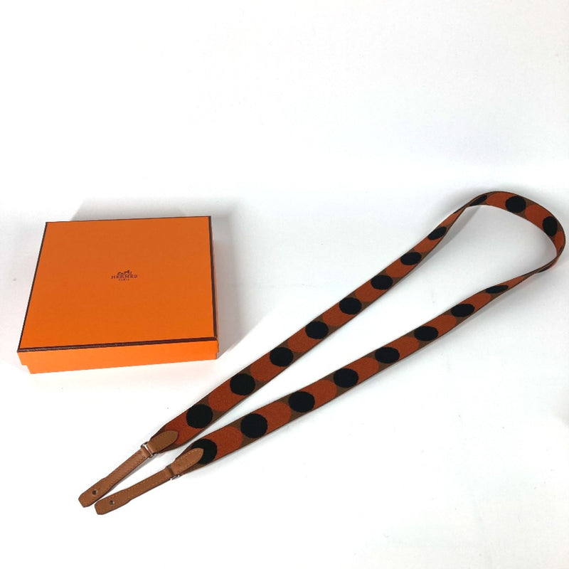 Hermes Togo exclusive Shoulder strap Orange Black