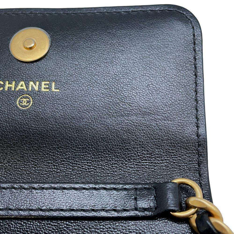 Chanel Chain Wallet 19 Coin Purse Lambskin CHANEL Black