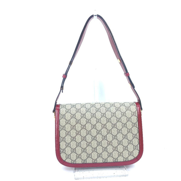 Gucci 602204 GG Supreme bag shawl Shoulder Bag Beige Red